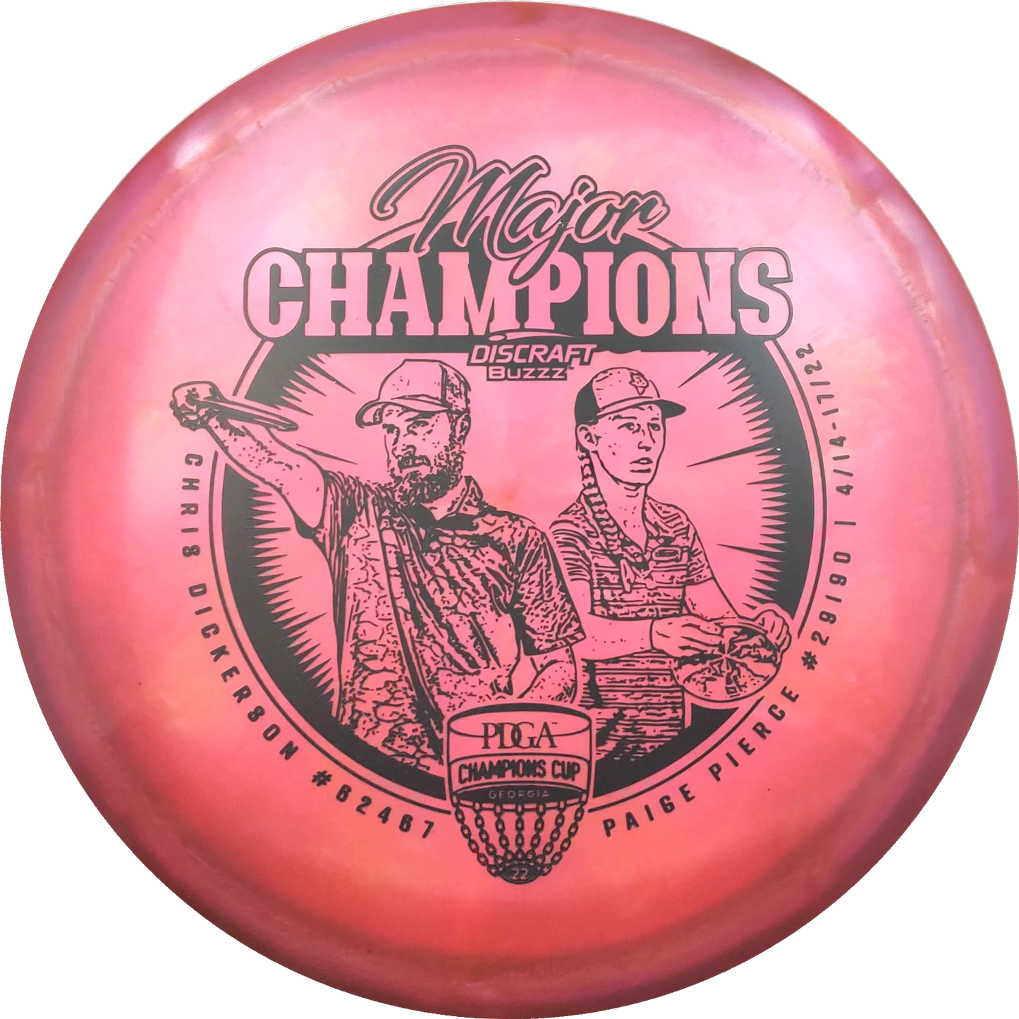 Discraft Elite Z Swirl Buzzz Midrange with Major Champions - Chris Dickerson - Paige Pierce - 2022 Stamp - Midrange