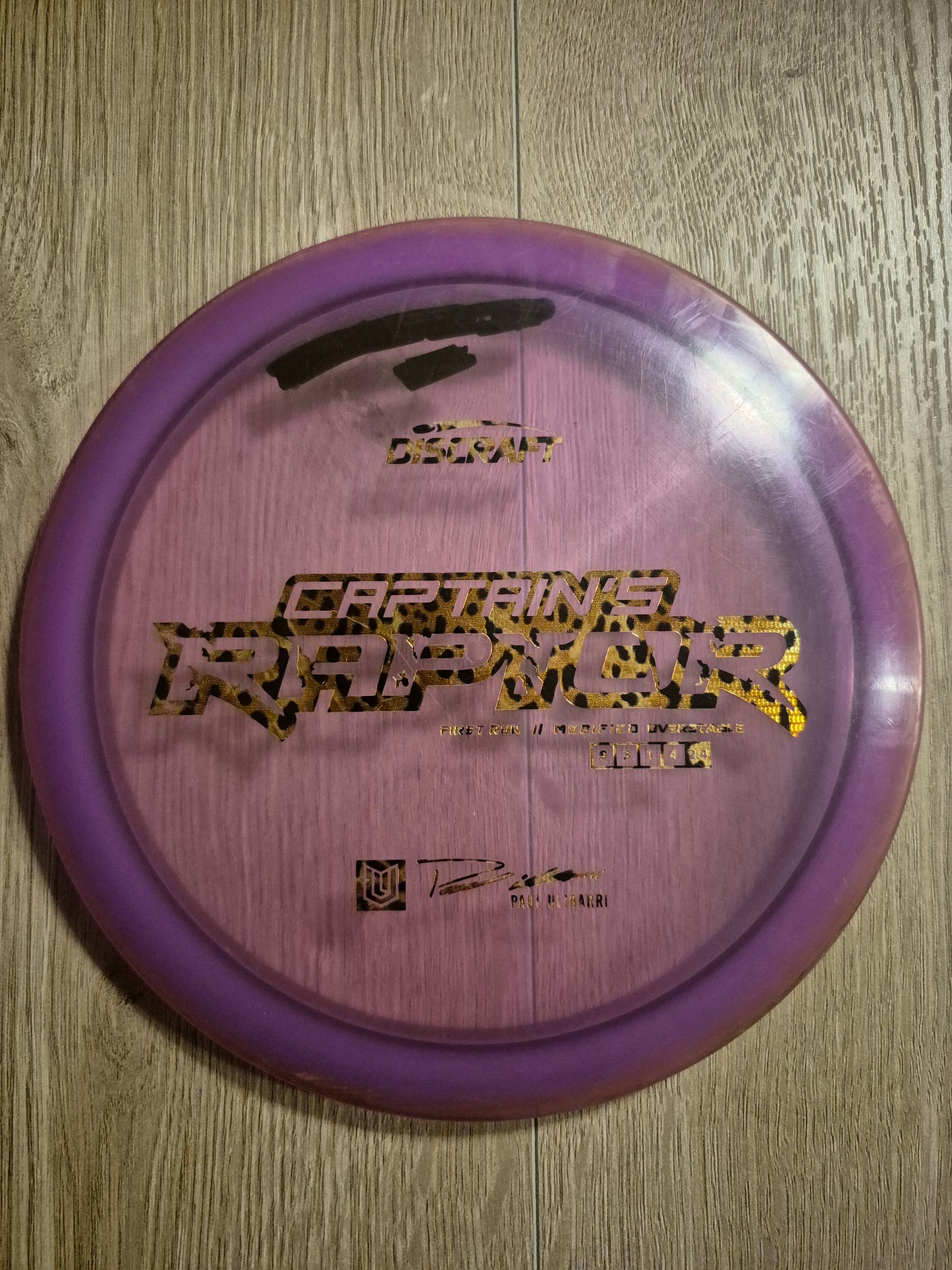 BEGAGNAD Discraft Paul Ulibarri Z Captain's Raptor, 1st run.